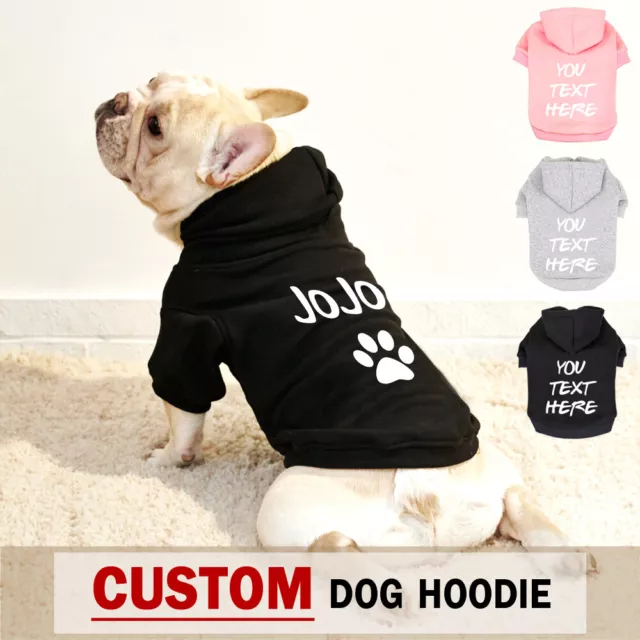 Hundemantel mit Kapuze Personalisiert Name Kapuzenpullover für Kleine Große Hund