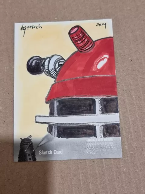Doctor Who Big Screen Mono Sketch Trading Card Red Dalek Drawn By Bruck Gerlock