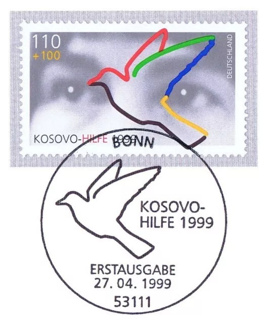 BRD 1999: Kosovo-Hilfe Nr. 2045 mit dem Bonner Ersttags-Sonderstempel! 1A! 20-11