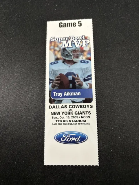 NFL - New York Giants vs Dallas Cowboys - Ticket Stub - October 16, 2005