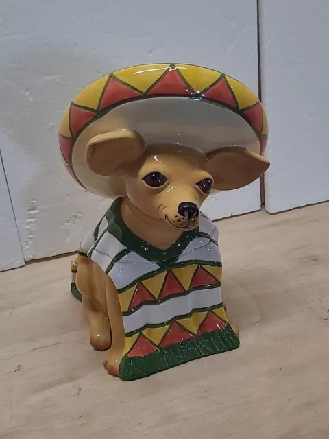 Vintage Clay Art AY CHIHUAHUA Hand Painted Porcelain Cookie Jar 1999