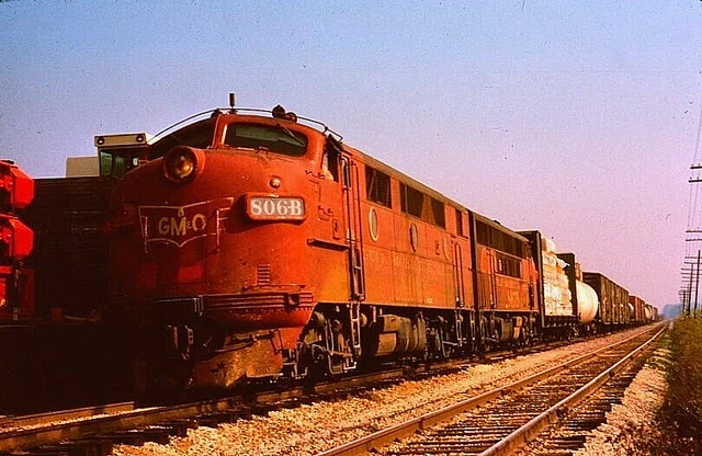 Duplicate Ektachrome Slide Gulf Mobile &Ohio Railroad F-3 #806B