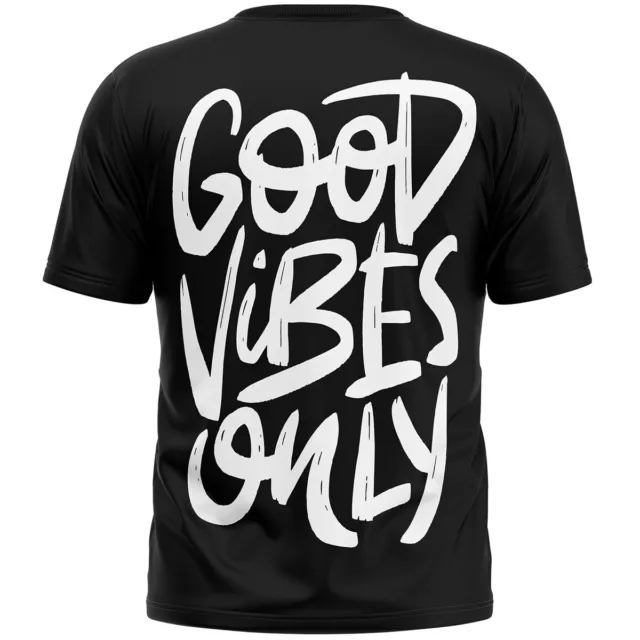 Stuff-Box Herren Rundhals Kurzarm T-Shirt schwarz Good Vibes STB-1111 Print