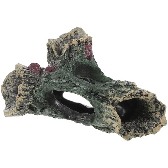 Rock Cave Resin Aquarium Decaying Trunk Fish Tank Accessories Hideout