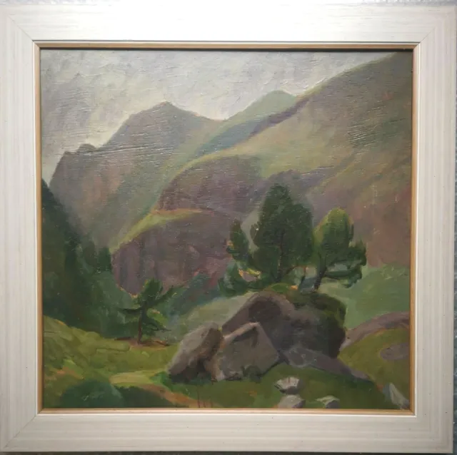 900 Lombardo Carlo Vitale Milano Camogli Quadro con paesaggio di montagna