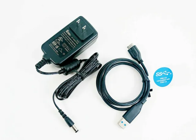Authentic AC Power Adapter w/ USB Cable for Western Digital My Book External HDD