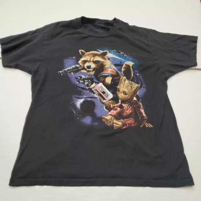 Guardians Of The Galaxy Marvel Men’s Black Graphic T-Shirt Large Good Condition