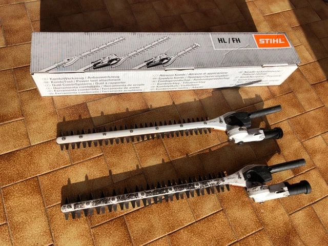 STIHL KM HL kombi hedge trimmer head x 2 spares or repair great blades ...