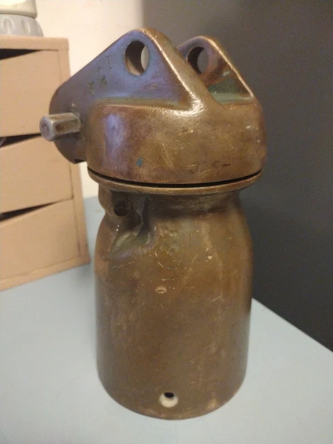 Large Vintage Bronze Roller Furling Boom Gooseneck Fitting