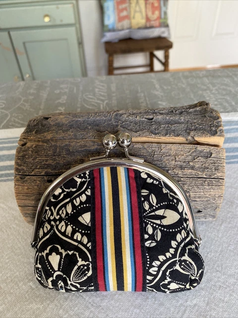Vera Bradley Barcelona  Double Kiss Kisslock Coin Change Purse Htf Retired Lknew