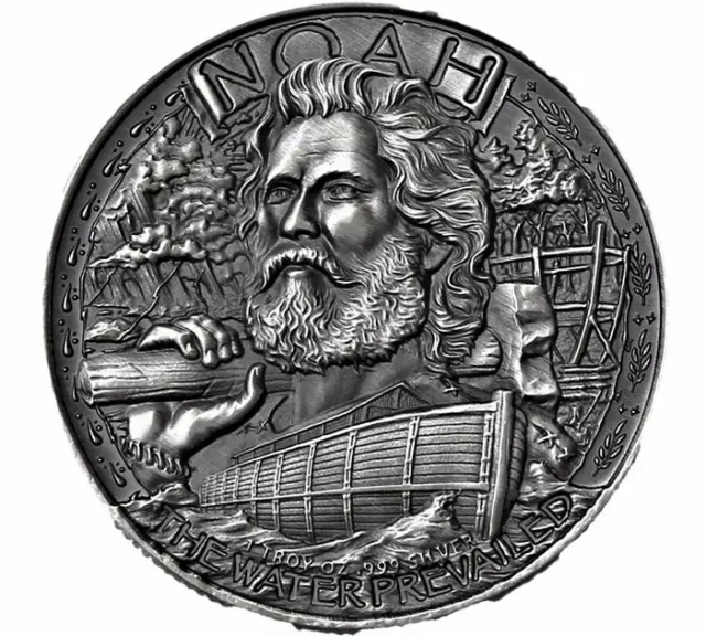 1 Unze 999 Silber - Arche Noah / Gott / Jesus / Tiere - Medaille - Silberbarren