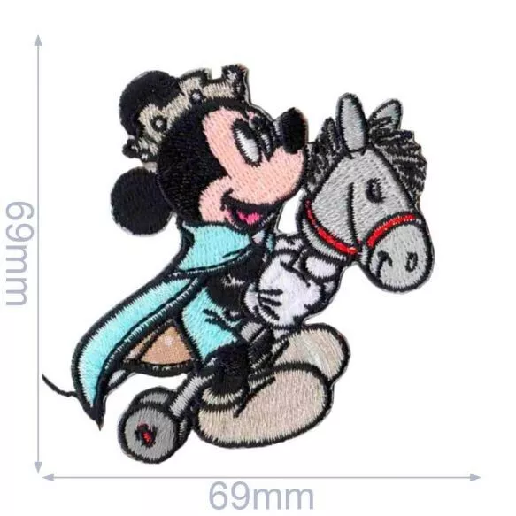 HKM 34752 Mickey Mouse con caballo de madera plancha, parche, Mickey Mouse