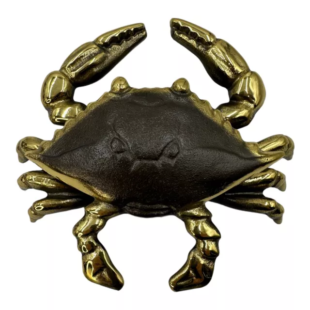 MICHAEL HEALEY ARTIST  Solid Brass Crab Door Knocker Ocean Beach Tropic Decor ac