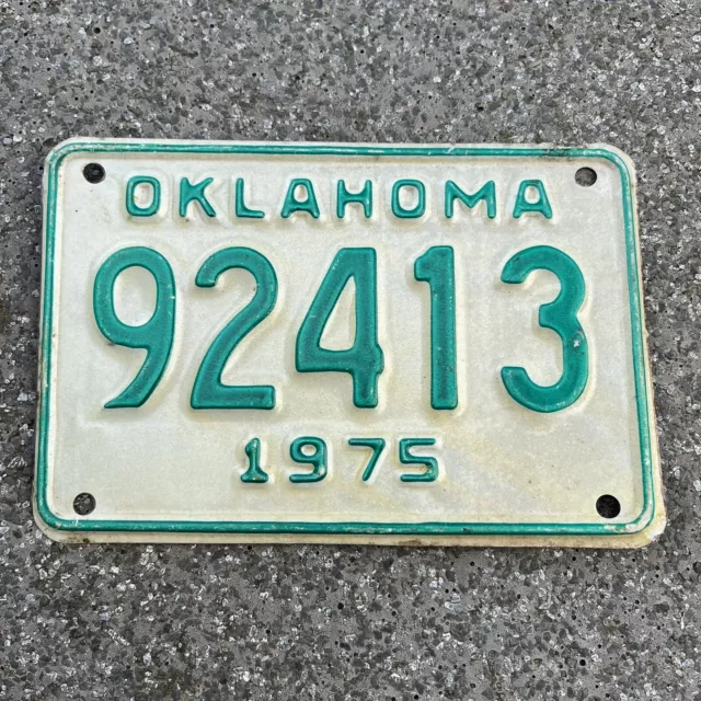 Original US Motorrad Kennzeichen Nummernschild USA Oklahoma 1975