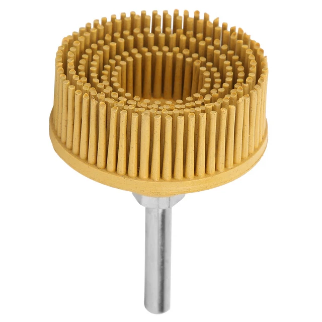 2inch Bristle Disc Emery Rubber Abrasive Brush Polishing Grinding Wheel Yellow