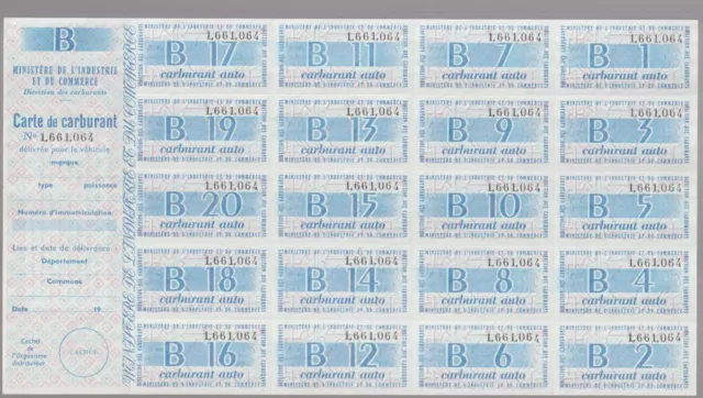 France Cinderellas Fiscal Billets Ration Carburant Auto Ministere 1949-59 NR 3