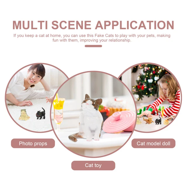 10 Pcs Cat Cupcake Topper Cat Model Fall Guys Toys Squiz Toys Decorate 10