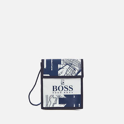 Hugo Boss Mens Pouch Bag / Wallet - 'Tokyo' White Blue Logo - Rare - Rrp £119