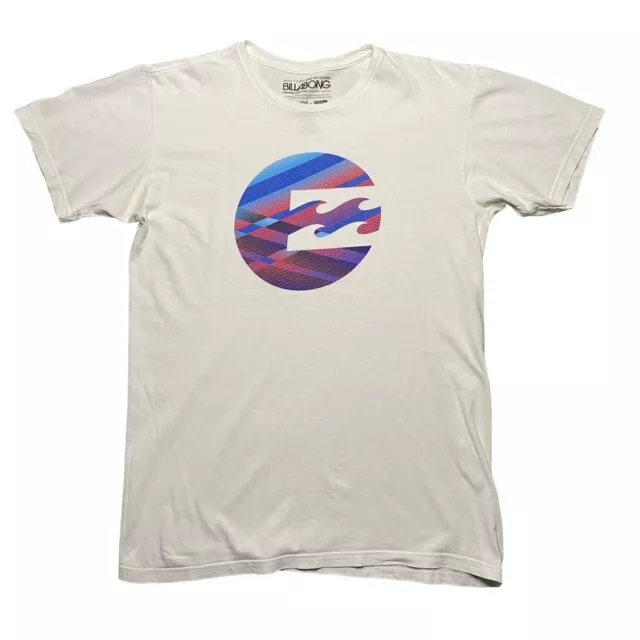 Mens White Quiksilver Premium Ringspun Graphic Print T-Shirt UK Medium