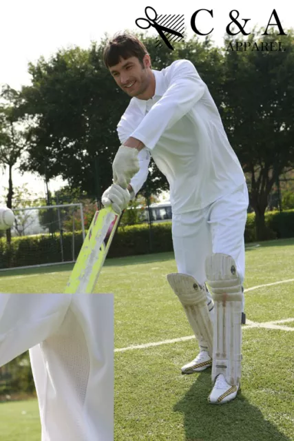 Adults Long Sleeve Cricket Top Polo Shirt & Cricket Pants Sports Wear Suit Set