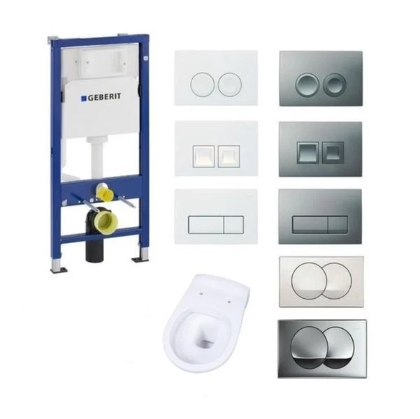 WC Da Parete Completo Domino Lavita - Con Cassetta, Sedile Soft Close E Piastra Di Pressione, Senza Bordo - Foto 7