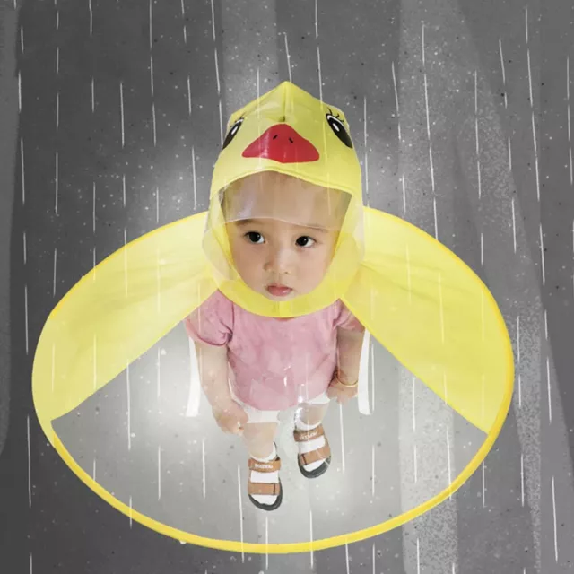 Rain Coat UFO Duck Kids Baby Child Umbrella Hat Magical Hands Free Raincoat AU