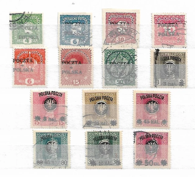 Polen - Überdrucke Auf Österreichischen Briefmarken