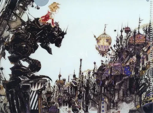 【未開封】 FINAL FANTASY VI 別れの物語展 イラストスカーフ 街 FINAL FANTASY 据え置き 30TH ANNIVERSARY EXHIBITION 別れの