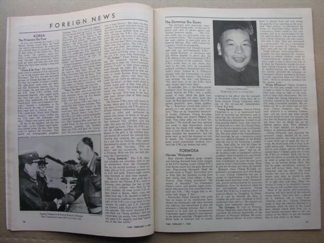 TIME MAGAZINE 1. Februar 1954 Korea Kriegsgefangene Ernest Hemingway Milwaukee Harry Grant 3