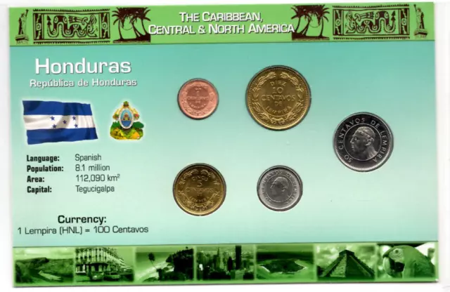 Littleton World Coin Set Honduras UNC 1992-2007 50 Centavos 2005 20 Centavo 2007