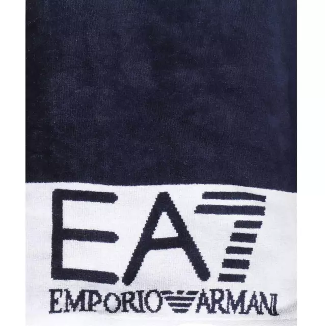 Telo Mare Uomo Donna Ea7 Blu Asciugamano Emporio Armani 7 Logo Ea