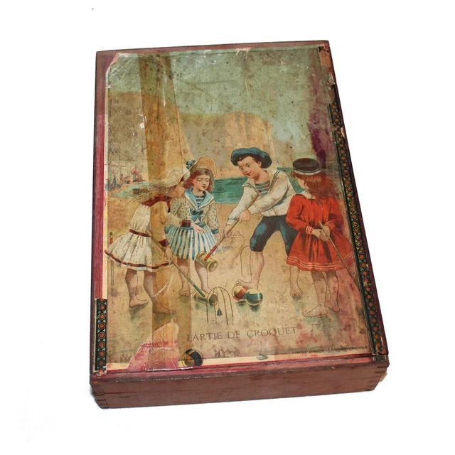 ANCIEN JEU DE cubes en bois chromolitographiés Ferniques & Cie Paris