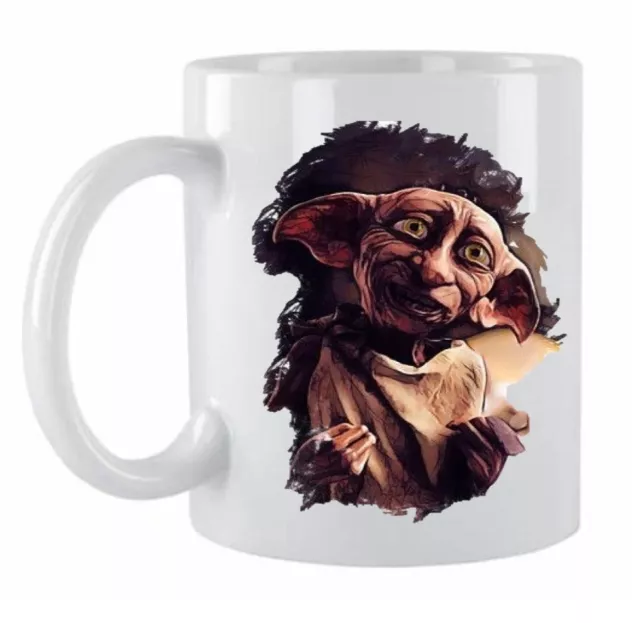 Personalised Harry Potter Dobby Themed White Ceramic Coffee/Tea Mug Gift Boxed 