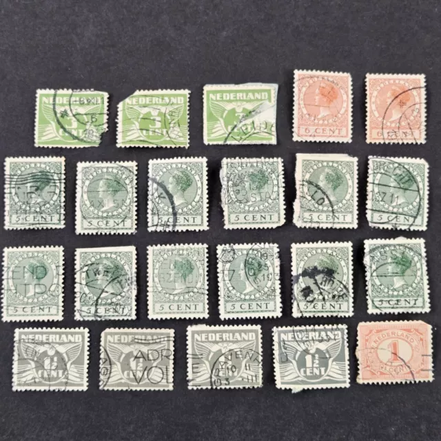 Netherlands Stamp Lot (22) Vintage Used Postage Stamps