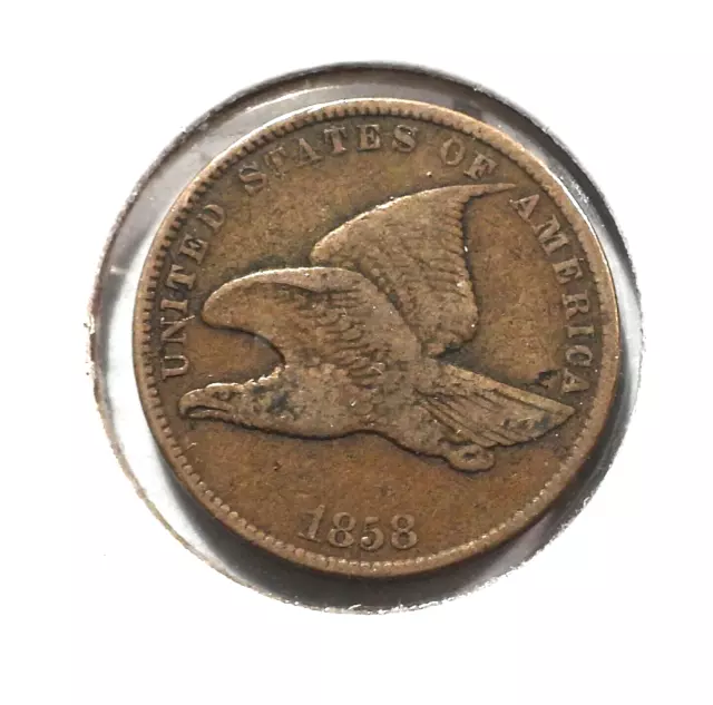 1858 Flying Eagle Cent in Fine Condition KM#85   (294)