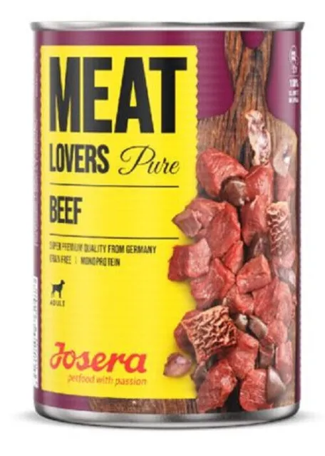 6 x 400 g Josera Meat Lovers Pure BEEF boîte de nourriture monoprotéinée...