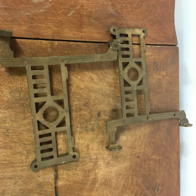 Vintage Antique Art Deco Nouveau Brass Bronze Shelf Brackets Bathroom Kitchen