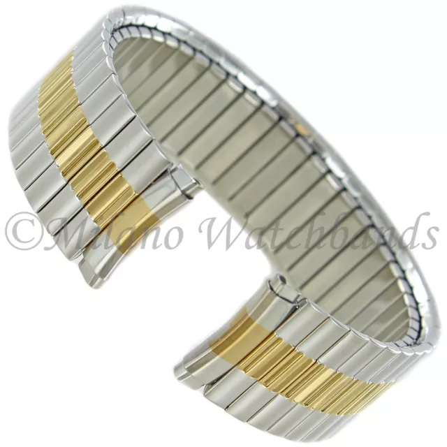 16-19mm Hirsch/Speidel Stainless Two Tone Twist-O-Flex Curved Band 606/1363 XL