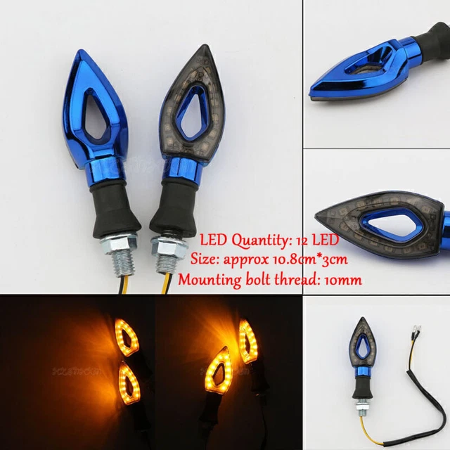 2x LED Turn Signal Amber for Kawasaki Z 750 800 1100 ZR ZRX ZZR 600 1100 1200
