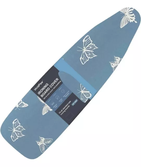 Vividpaw Ironing Board Cover and Pad, Standard Size 15X54, Thick Padding, Elasti