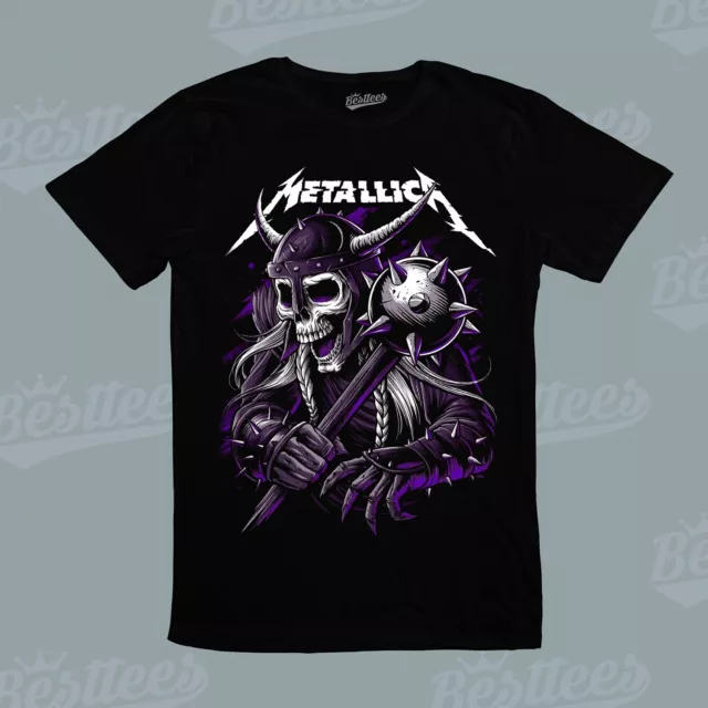 METALLICA SKULL Skeleton GRIM REAPER Heavy Metal Rock Music Band Tee T-Shirt