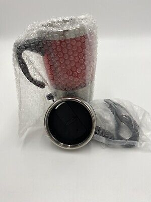 Heated Travel  Coffee Mug Cup Stainless Steel 15 oz 12V DC Adapter New Box Red