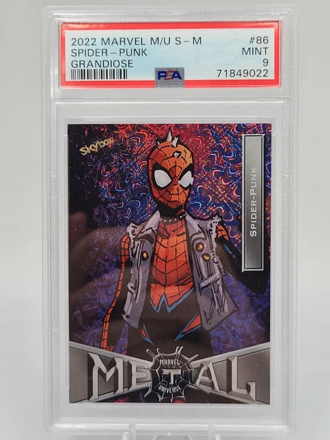2022 Marvel Metal Universe Spider-man Skybox Grandiose #86 Spider-Punk PSA 9
