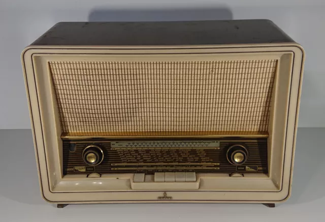 Vecchio Radio a Valvole Siemens Eccellente C7 50er Anni IN Legno 220 Volt