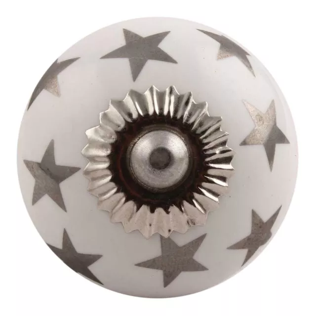 Silver with Silver finishing Ceramic Star Cabinet Knobs, Handles, Drawer Pulls