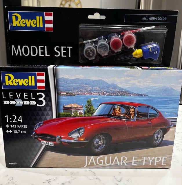 REVELL 1:24 JAGUAR E-Type Model Set Level 3 w/ Paints £40.42 - PicClick UK