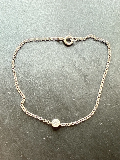 Bracelet Gourmette Ancien En Argent Massif 925 – Maille Simple Avec Pendentif Cœur – Style Vintage – Fabriqué En France