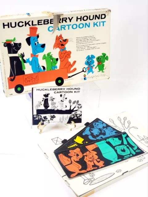 Vtg 1960 HUCKLEBERRY HOUND Colorforms Cartoon Kit BOX/Hanna-Barbera Productions