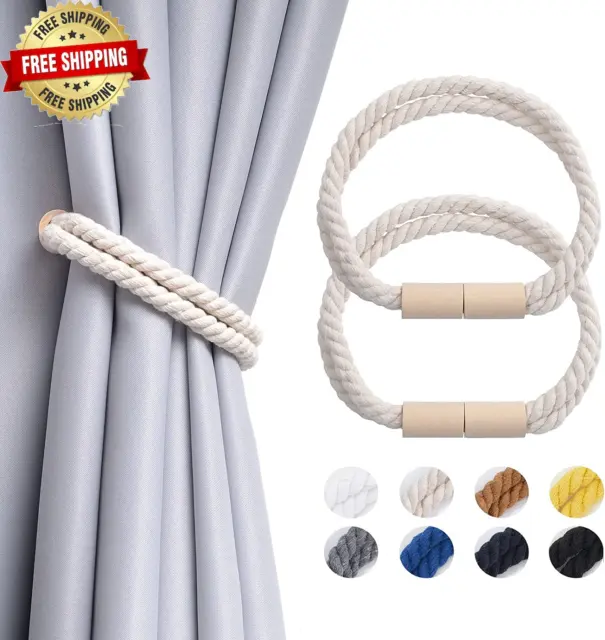 2 Pack Wooden Magnetic Curtain Tiebacks Boho Decoration Drape Tie Backs ⭐⭐⭐⭐⭐