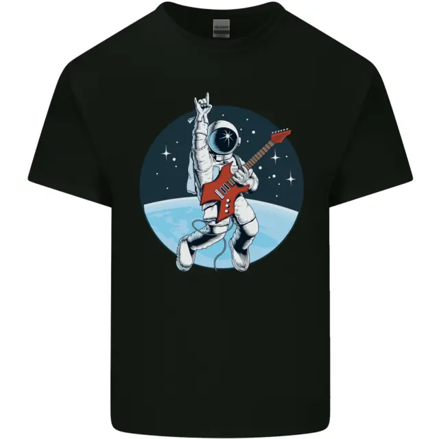 Space Rock Funny Astronaut Guitar Guitarist Mens Cotton T-Shirt Tee Top